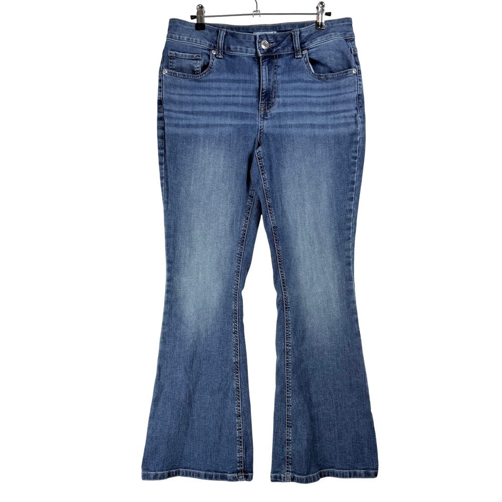 Maurice's m jeans Classic Flare Mid Rise Medium Wash Denim Jeans 8 Short
